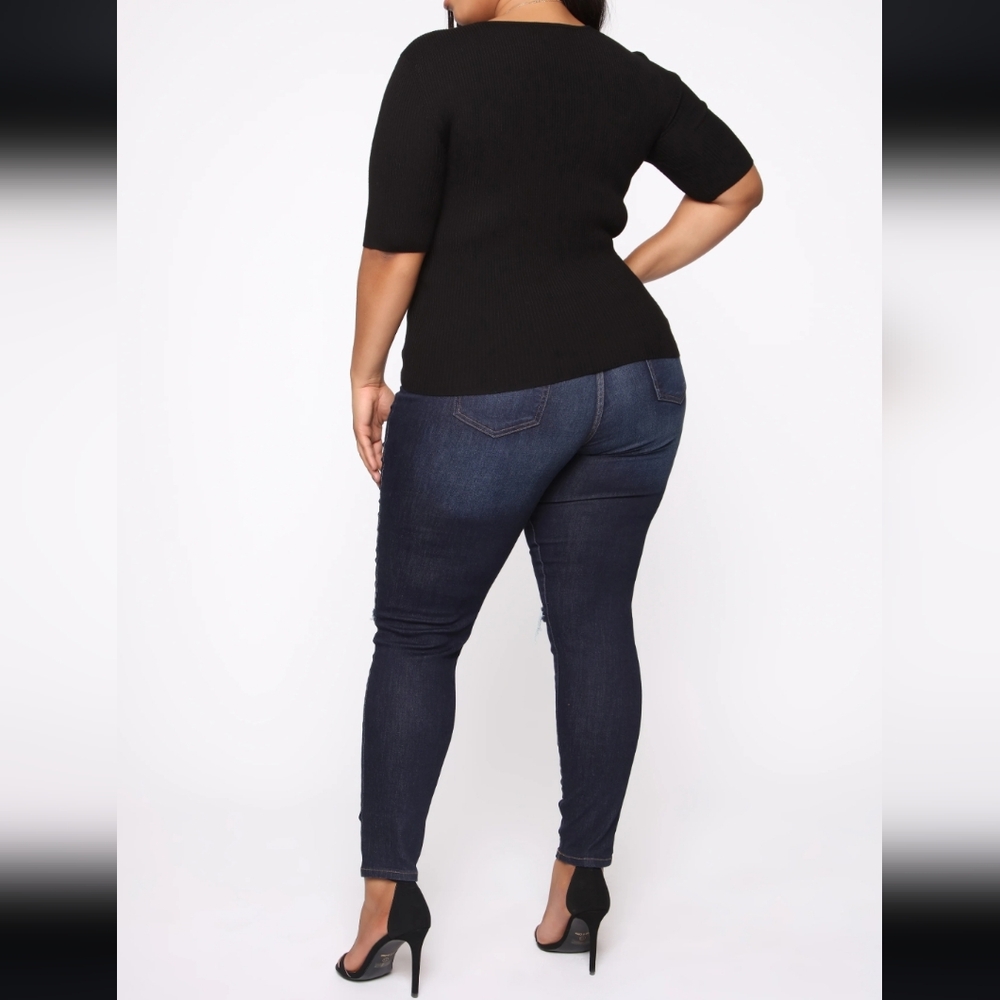 Black Criss Cross Sweater 3X